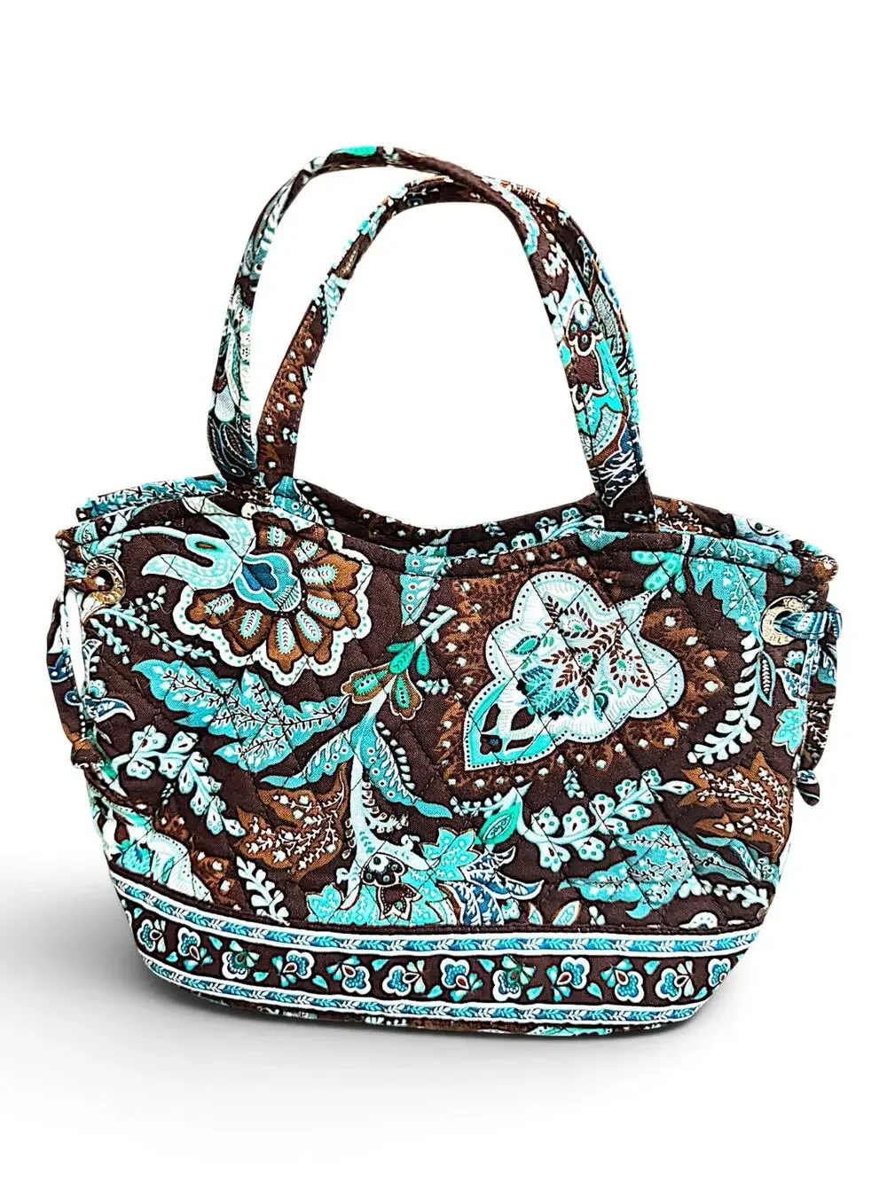 Vintage Vera Bradley Java Blue Quilted Shoulder Bag Tote